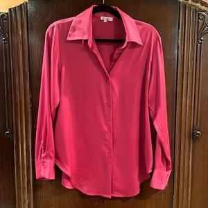 Mimosa deep pink button down blouse.